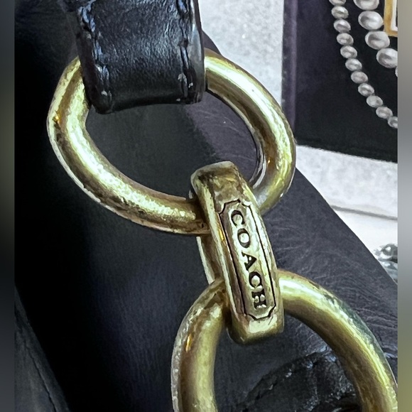 Coach Black Leather Shoulder Bag with Gold Hardware - Picture 10 of 13